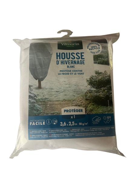 Croissance et protection des végétaux - Housse d'hivernage - 3,6 m x 2,5 m - Blanc - PACKAGING_RECTO